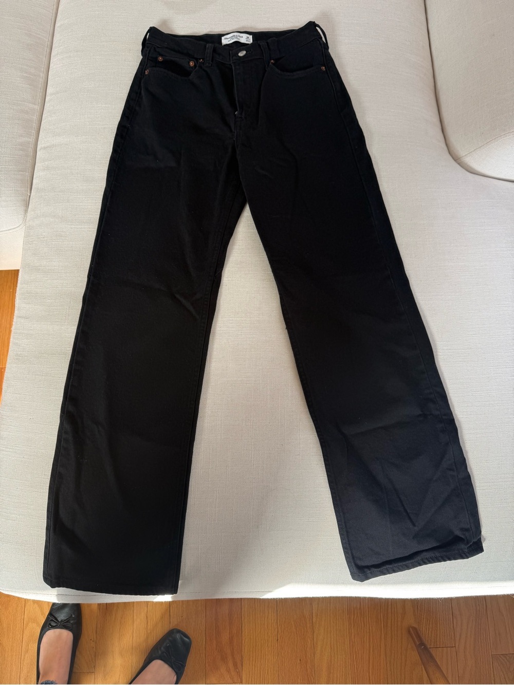 Abercrombie & Fitch High Rise 90s Relaxed Black Jeans (wide leg)
